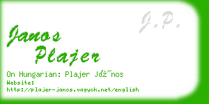 janos plajer business card